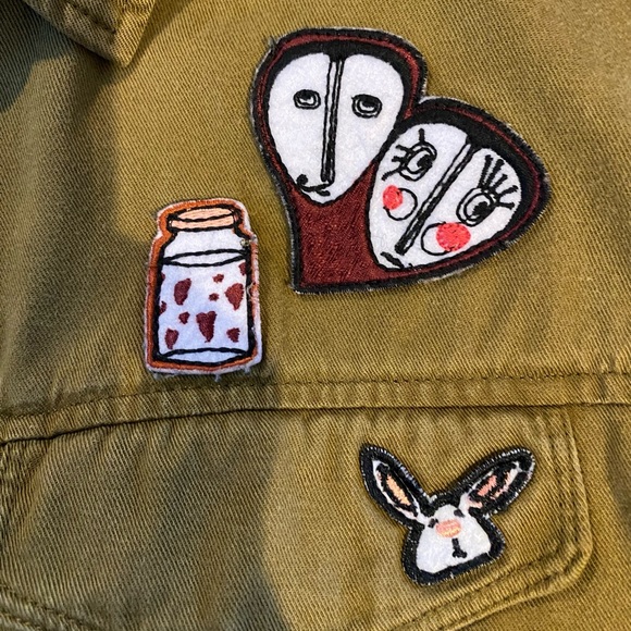 Zara Jacket/Shirt Patches Cotton/Lyocell Ladies XL - Picture 12 of 14